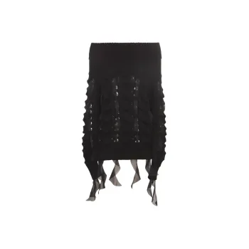 Blumarine Ruffled Off-Shoulder Knitted Top