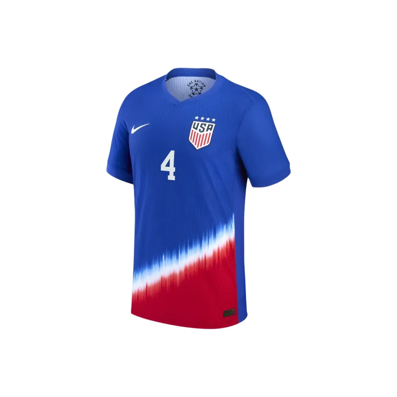 Nike Naomi Girma USWNT 2024 Match Away Soccer Jerseys Men's Blue Red-0