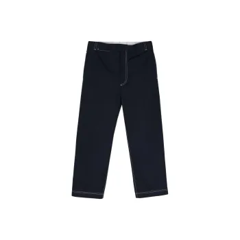 THOM BROWNE Mid Rise Straight Leg Tailored Trousers