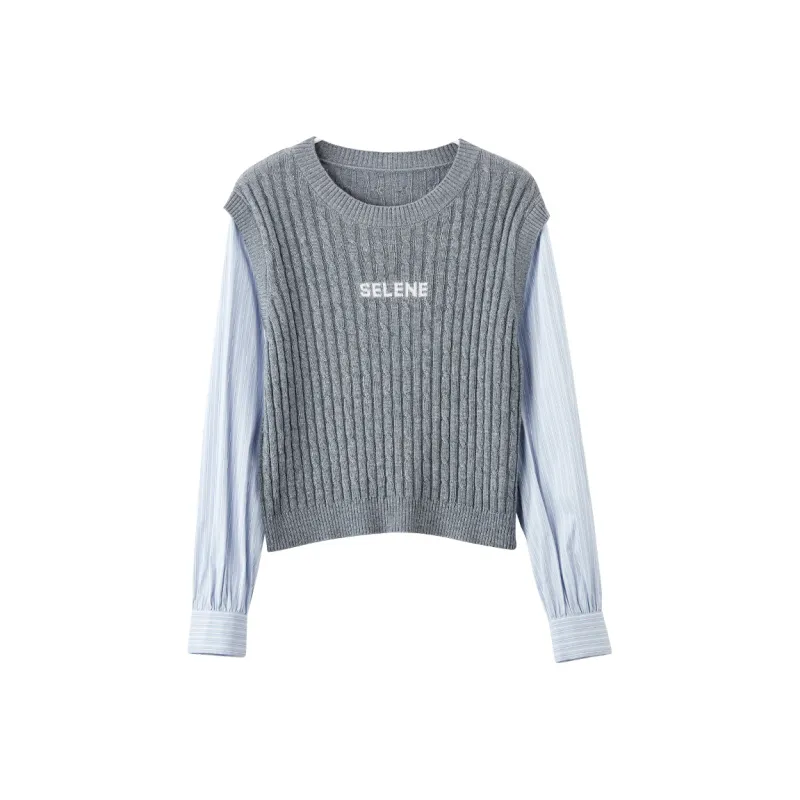XIANGYING Sweaters Women's Gray-0