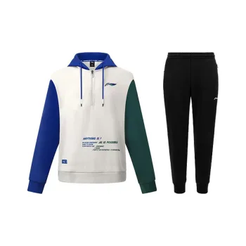 LiNing Sweatshirt Set Unisex Glacier Gray+Black
