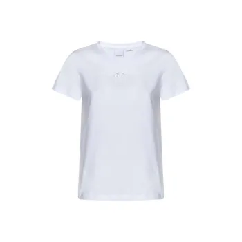 PINKO Love Birds embroidered Cotton T shirt