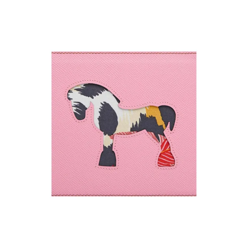 HERMES Cow Leather Clutch Women's Pink-1
