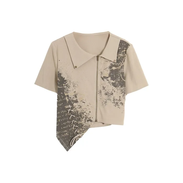 SETIROM Crop Tops Women's Khaki-0