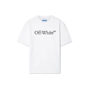 OFF WHITE Bookish Logo Printed Crewneck T Shirt
