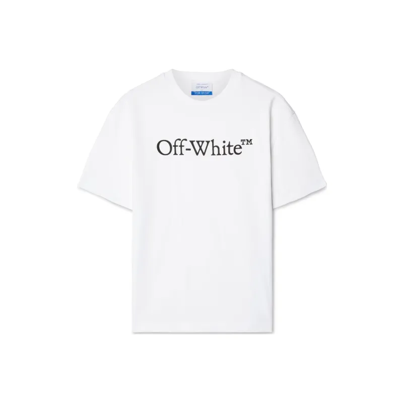 OFF WHITE Bookish Logo Printed Crewneck T Shirt-0