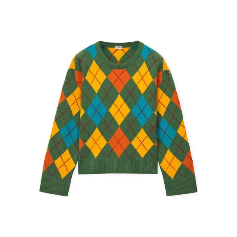 LOEWE Argyle Crewneck Knitted Jumper-0