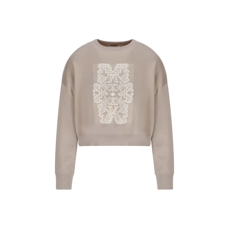MaxMara Logo Intarsia Crewneck Jumper-0