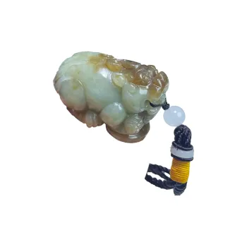 BUDOUXIAOAI Hetian Jade Handheld Piece White Jade/Pale Greenish White Jade Men's
