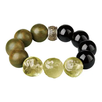 Yi Mingju Green Sandalwood Bracelets Men's
