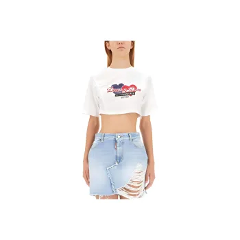 DSQUARED 2 Gathered Cropped T shirt