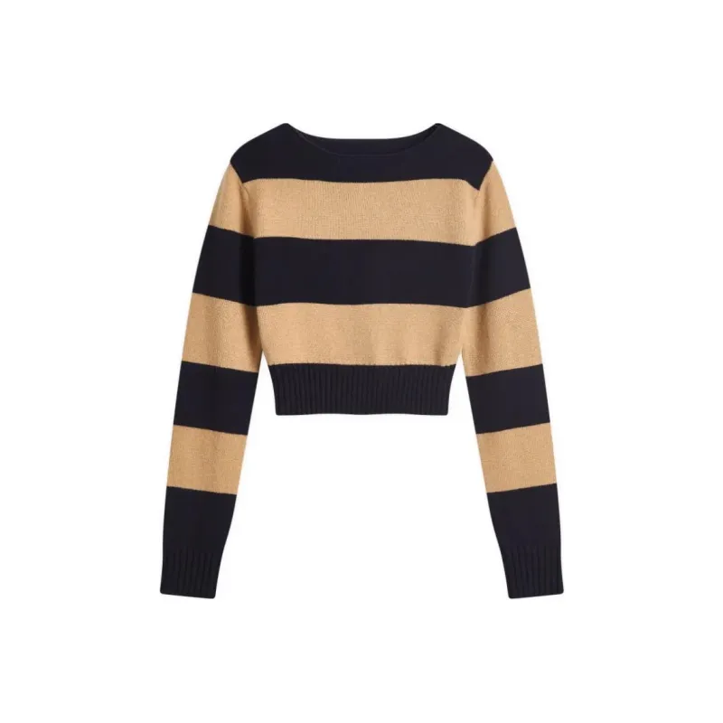 MaxMara Striped Long Sleeved Knitted Jumper-0