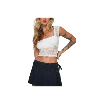 PRINCESS POLLY BRINNEY TOP Crop Tops Women's WHITE/White