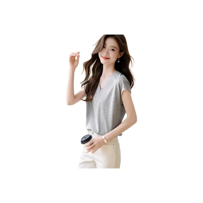 Mo Han Yi Mei T Shirt Women's Light Gray-0
