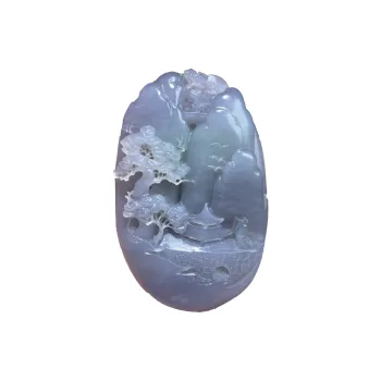 BUDOUXIAOAI Hetian Jade Handheld Piece Smoky Purple Men's