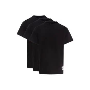 JIL SANDER Man Biologic Cotton Logo Label T Shirt Set Black