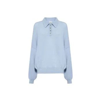 KHAITE Rene Long Sleeved Polo Jumper