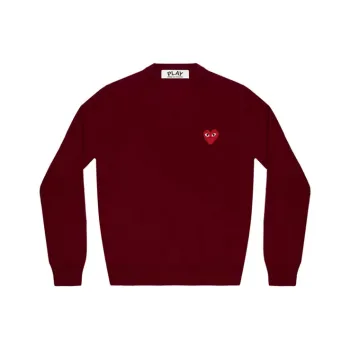 CDG Play Sweaters Women's Burgundy