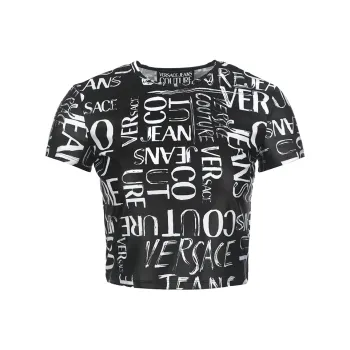 VERSACE JEANS COUTURE Crop Tops Women's Black