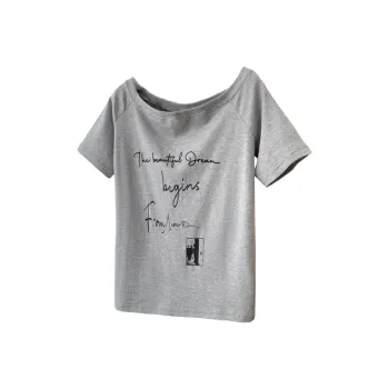Ning Cai Yuer Regular T Shirt Women's Gray