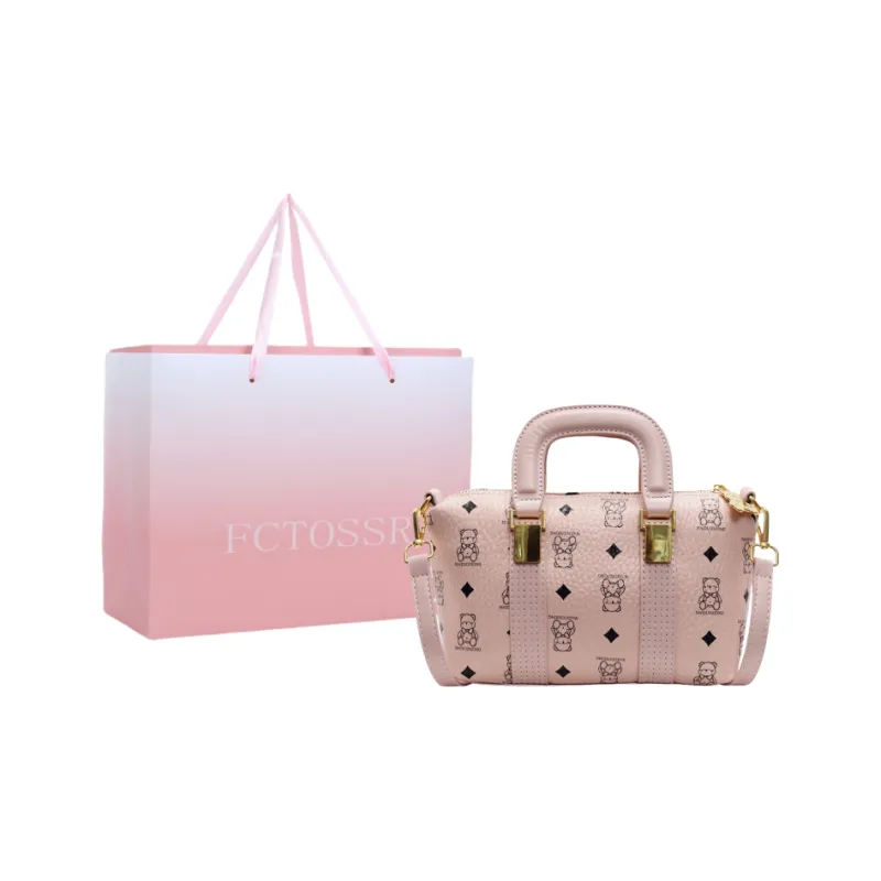 FCTOSSR PU Shoulder Bag, Crossbody Bag, Handbag Women's White/Pink/Brown-6