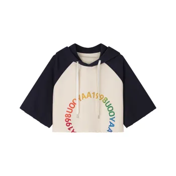 UOOYAA Crop Tops Women's Ecru