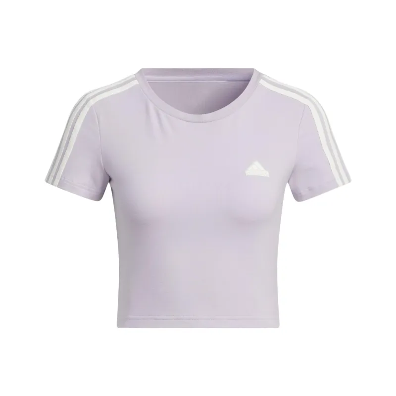 Adidas Set in Sleeve T Shirt Women's Silver Purple-0