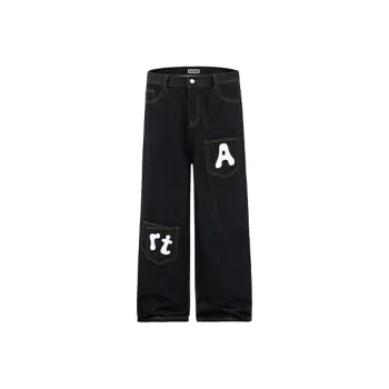 PISYPOX Jeans Unisex Texture Black