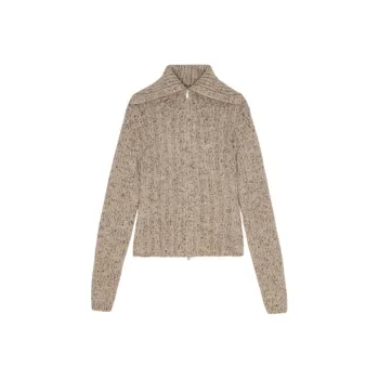 GANNI Highneck Zip Cardigan