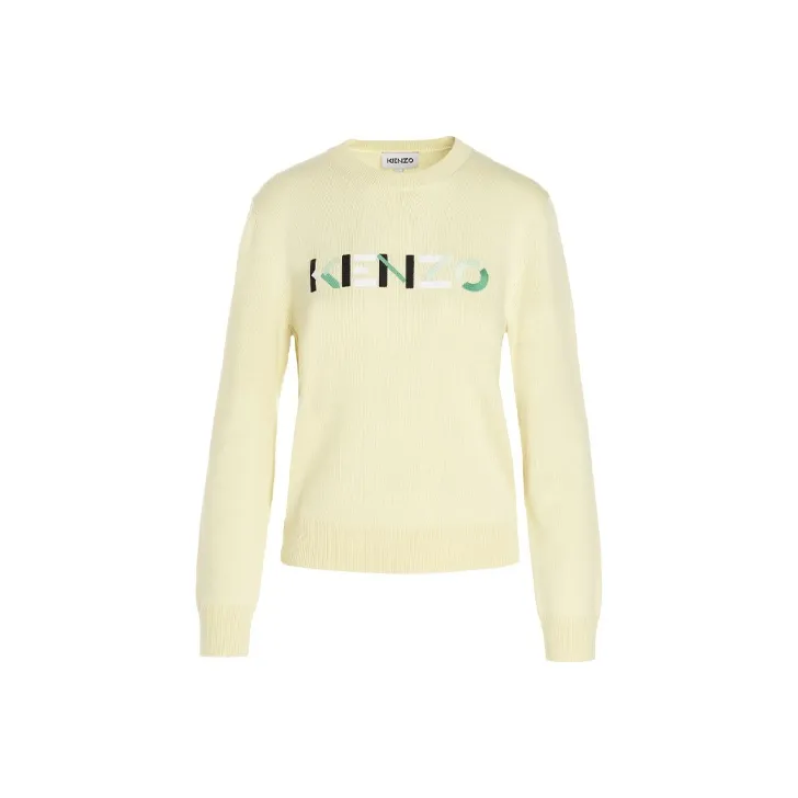 KENZO Letter Logo Sweaters Women's Yellow-0