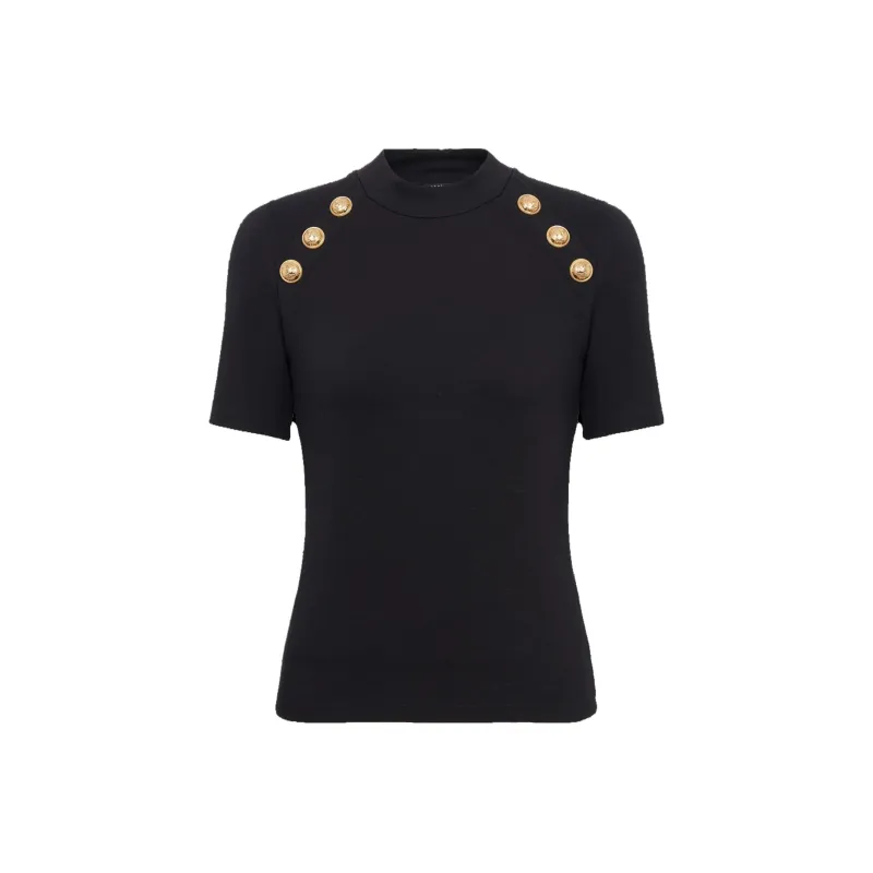 BALMAIN 6 Button Knit T Shirt-0