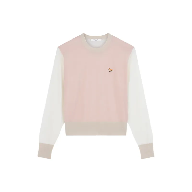 Maison Kitsune Baby Fox Patch Color Block Jumper-0
