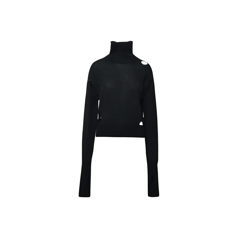 MM6 Maison Margiela Cut Out Distressed Sweater-0