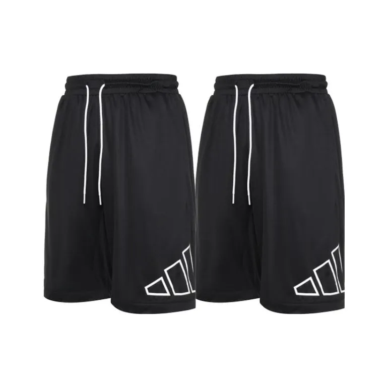 Adidas Big Logo Short Basketball Shorts Men's 2 Pack Black-0