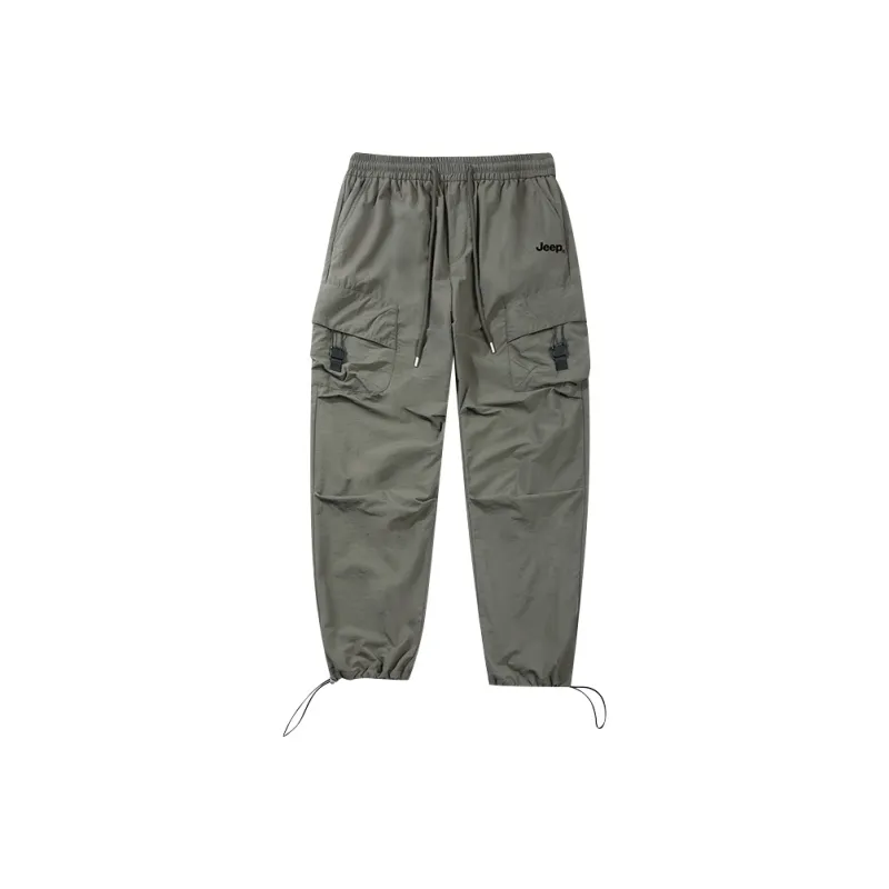 Jeep Individual Lace Up Straight Fit Casual Pants Unisex-90
