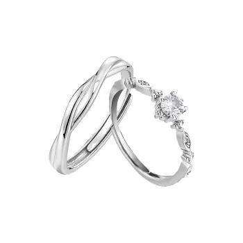 MAGICPOLE Zircon Rings Unisex Silver