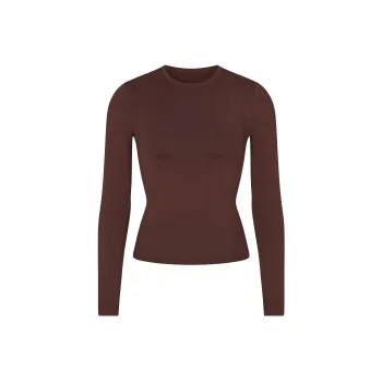 Skims Swim Long Sleeve Shirt Cocoa