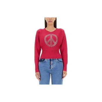 MOSCHINO Rhinestone Cropped Jumper
