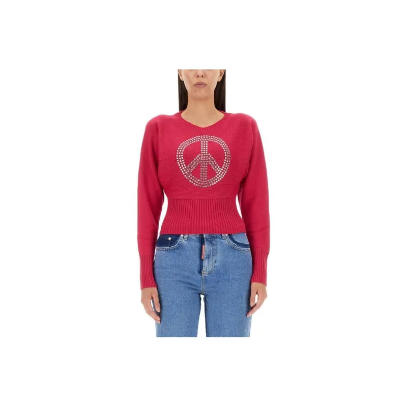 MOSCHINO Rhinestone Cropped Jumper-0