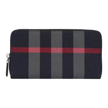 Burberry Cotton Wallet Women's Marine Blue & Gray