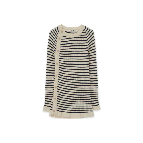 KIMHEKIM SS24 ASYMMETRIC WOOL-COTTON Calvin CARDIGAN you Zip Women's NAVY/Marine Blue