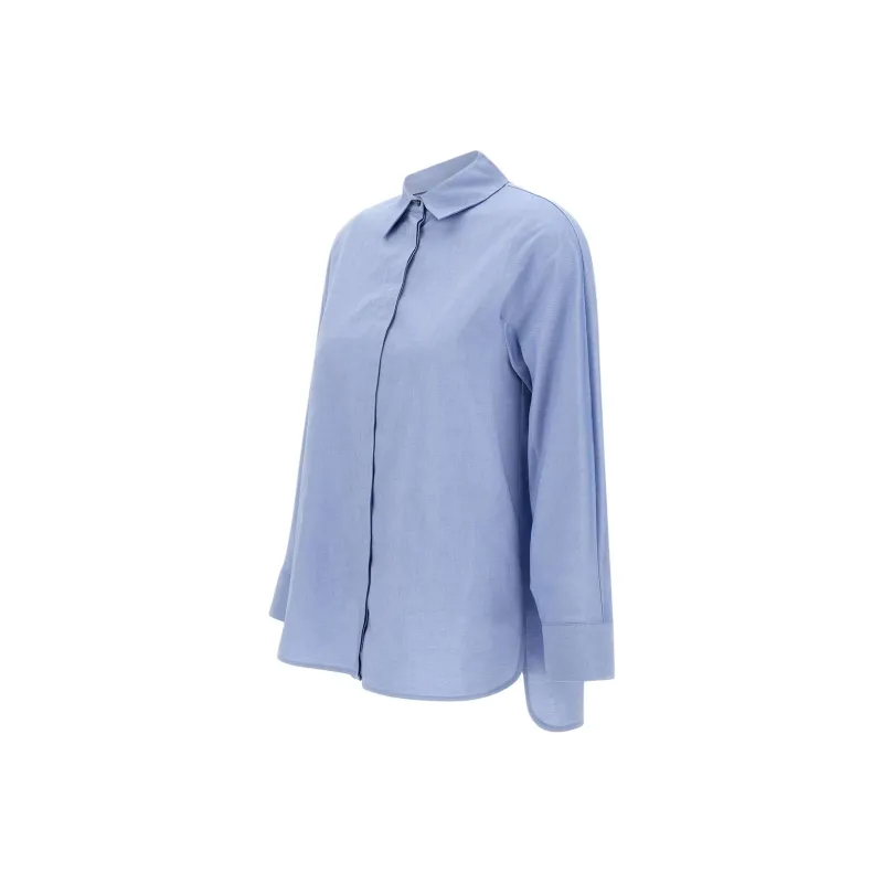 'S MAX MARA Conero Buttoned Long Sleeved Oxford Shirt-2