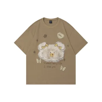 YUZHAOLIN Crowd Design Style Cute Puppy Print Top Unisex