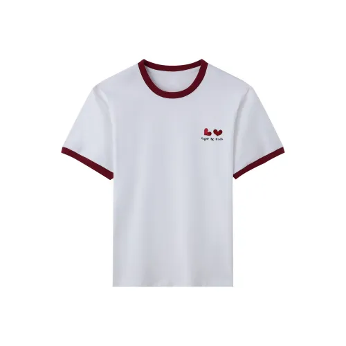TEME T Shirt Women's White & Burgundy