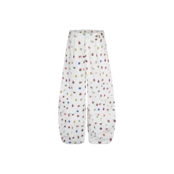 Xmithie Curved Knife Casual Pants Unisex White