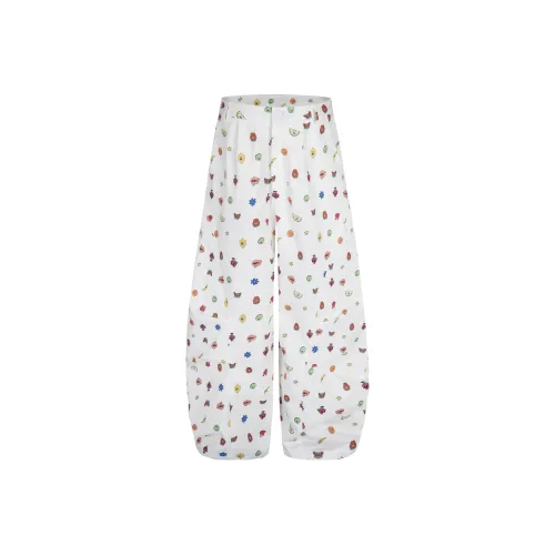 Xmithie Curved Knife Casual Pants Unisex White