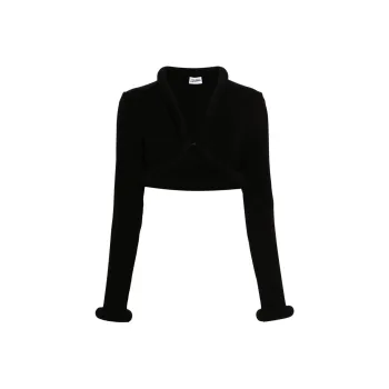 Jean Paul Gaultier Foam Detail Cropped Cardigan 'Black'