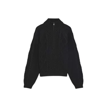 ARITZIA Sunday Best Boreal 1/4 Zip Sweater Sweater Women's BLACK/Black