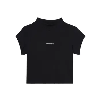 Converse WORDMARK TOP T Shirts Women's Black