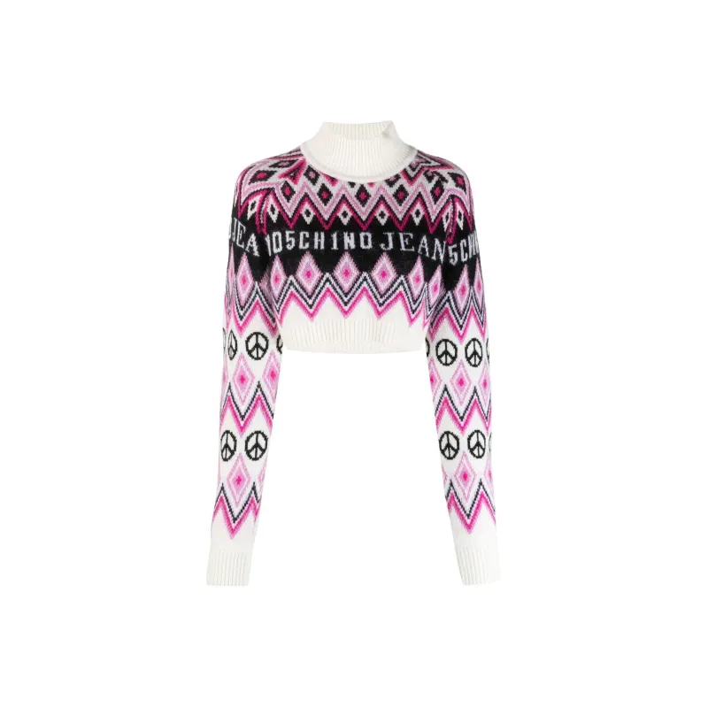 MOSCHINO Logo Intarsia knit Cardigan-0